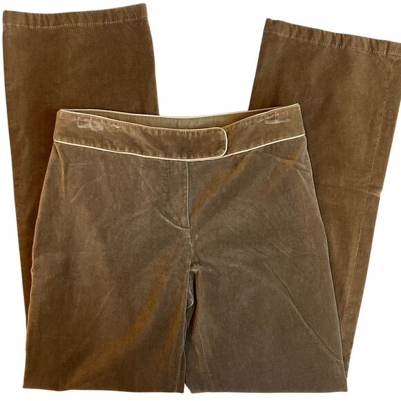 Ann Taylor Pants - Ann Taylor Tan, Crushed Velour, Flared Leg Pants- 4